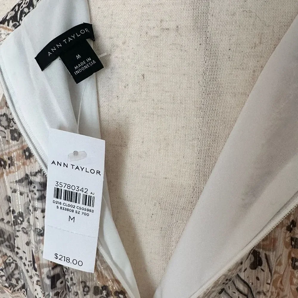 NWT Ann Taylor Halter Top Lined Maxi Pleated Flowing Dress Med - Picture 7 of 16